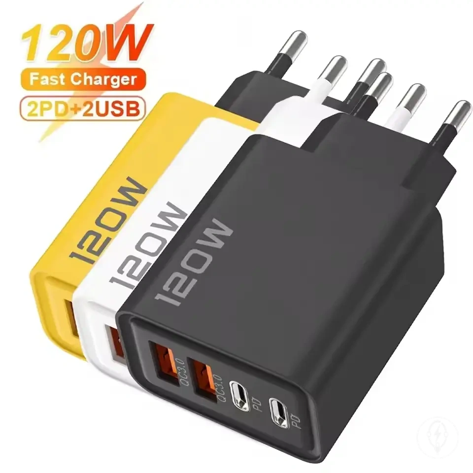 محول شاحن جداري USB-C بقدرة 120 واط لـ iPhone والأجهزة المتوافقة