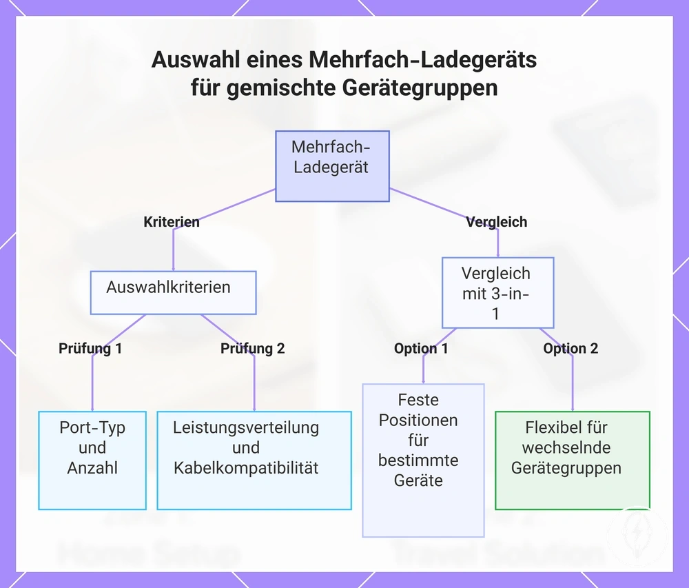 Auswahl eines Mehrfach-Ladegeräts für gemischte Gerätegruppen