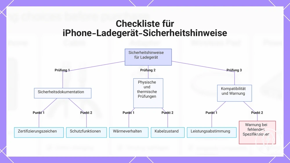 Checkliste für iPhone-Ladegerät-Sicherheitshinweise