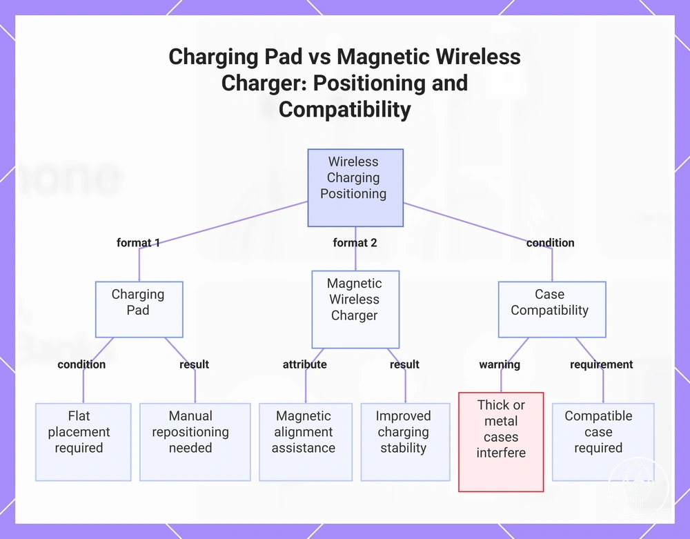 Charging Pad vs Magnetic Wireless Charger: Positioning and Compatibility