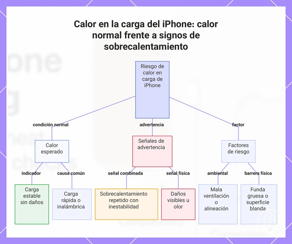 Calor en la carga del iPhone: calor normal frente a signos de sobrecalentamiento