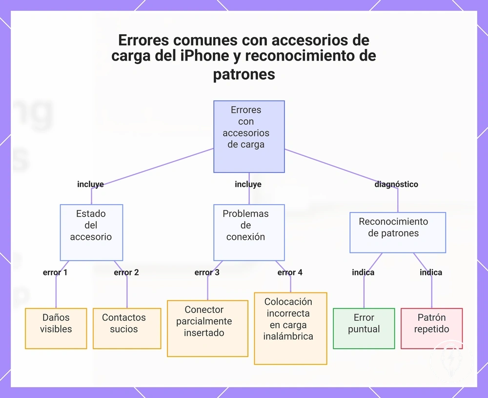 Errores comunes con accesorios de carga del iPhone y reconocimiento de patrones