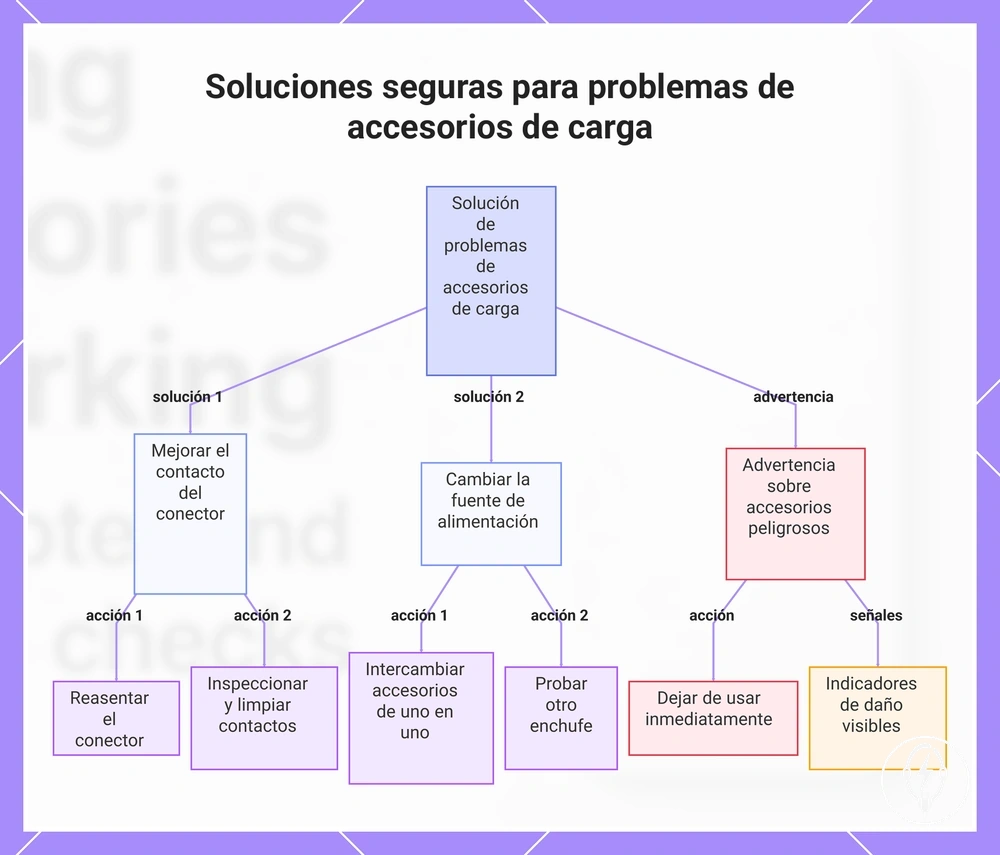 Soluciones seguras para problemas de accesorios de carga