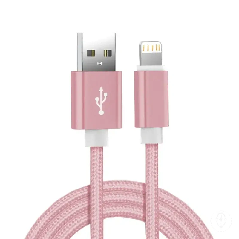 Câble de charge tressé en nylon métallique pour iPhone et iPad