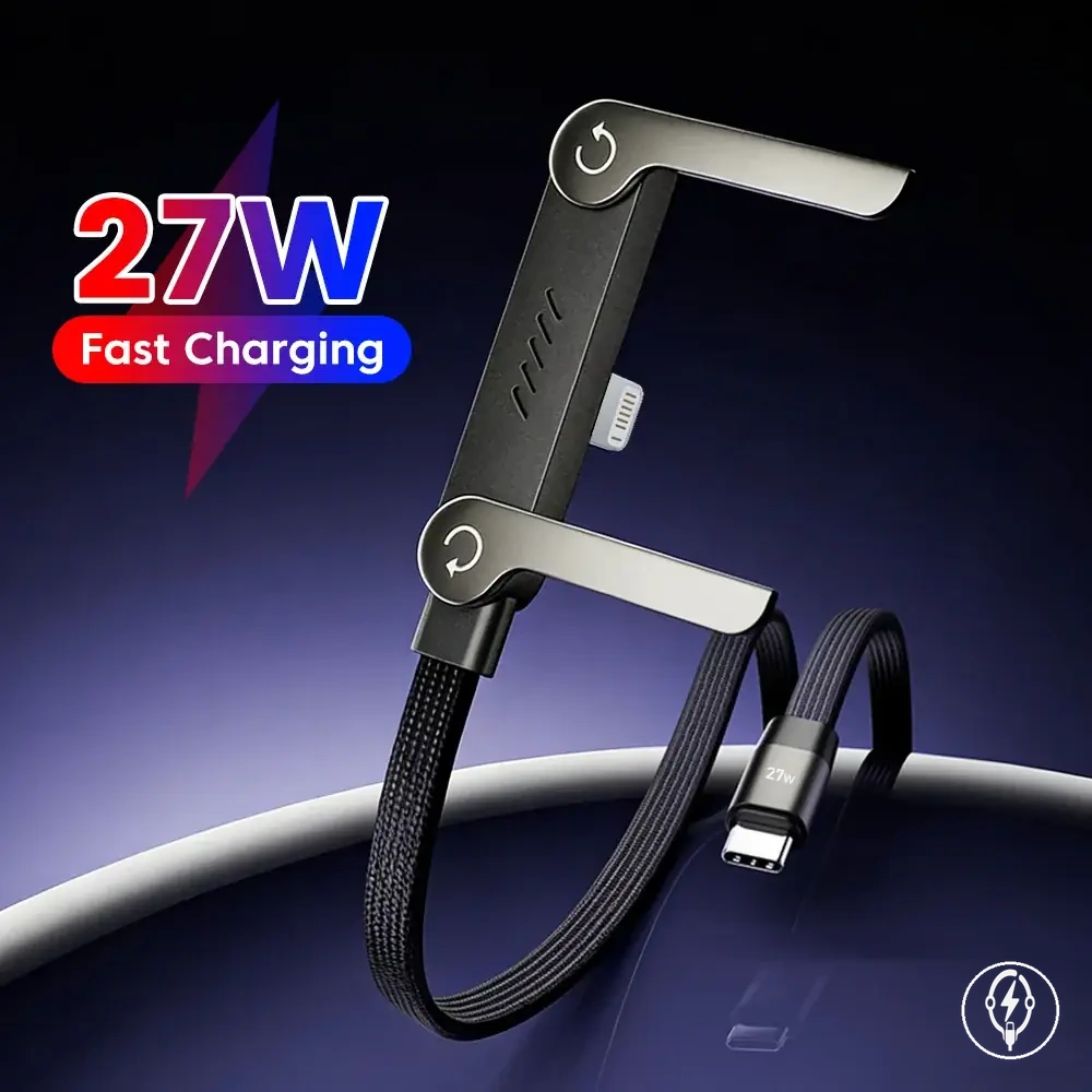 Câble Lightning de charge rapide avec support pliable pour iPhone