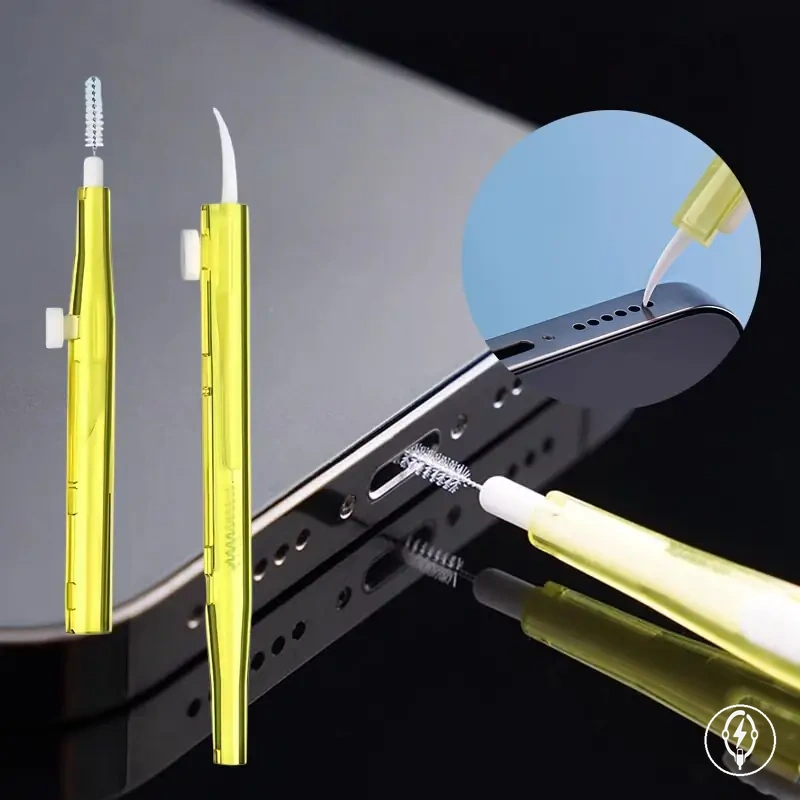 Kit de brosses de nettoyage pour haut-parleur et port de charge de téléphone avec bouchons anti-poussière