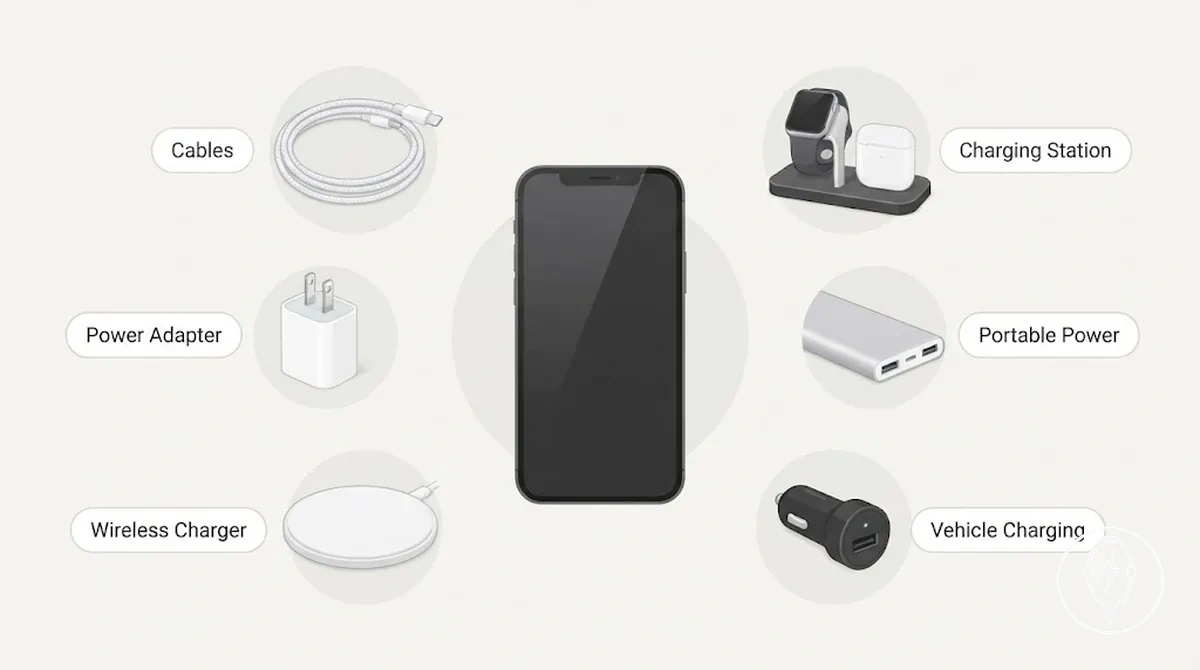 Ce que les types daccessoires de charge pour iphone incluent