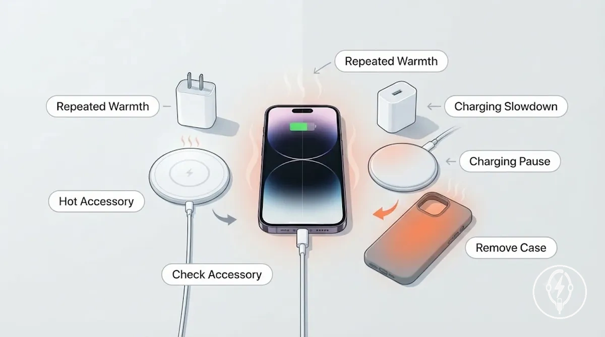 Schémas de chaleur de charge récurrents associés aux accessoires de charge et à la configuration