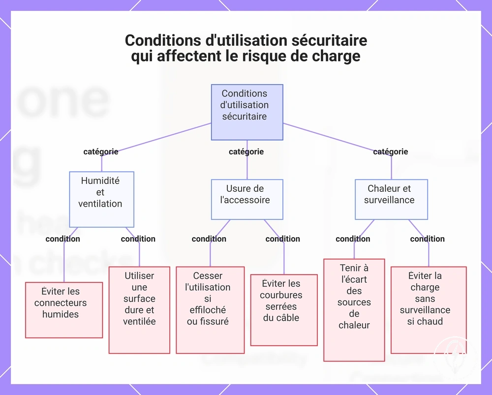 Conditions d'utilisation sécuritaire qui affectent le risque de charge