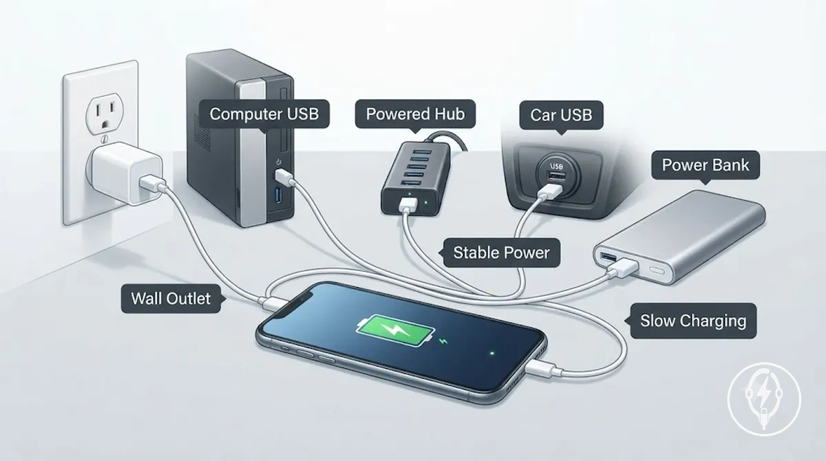 Utiliser prises murales ordinateurs sources usb