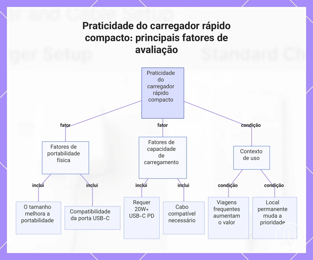Praticidade do carregador rápido compacto: principais fatores de avaliação