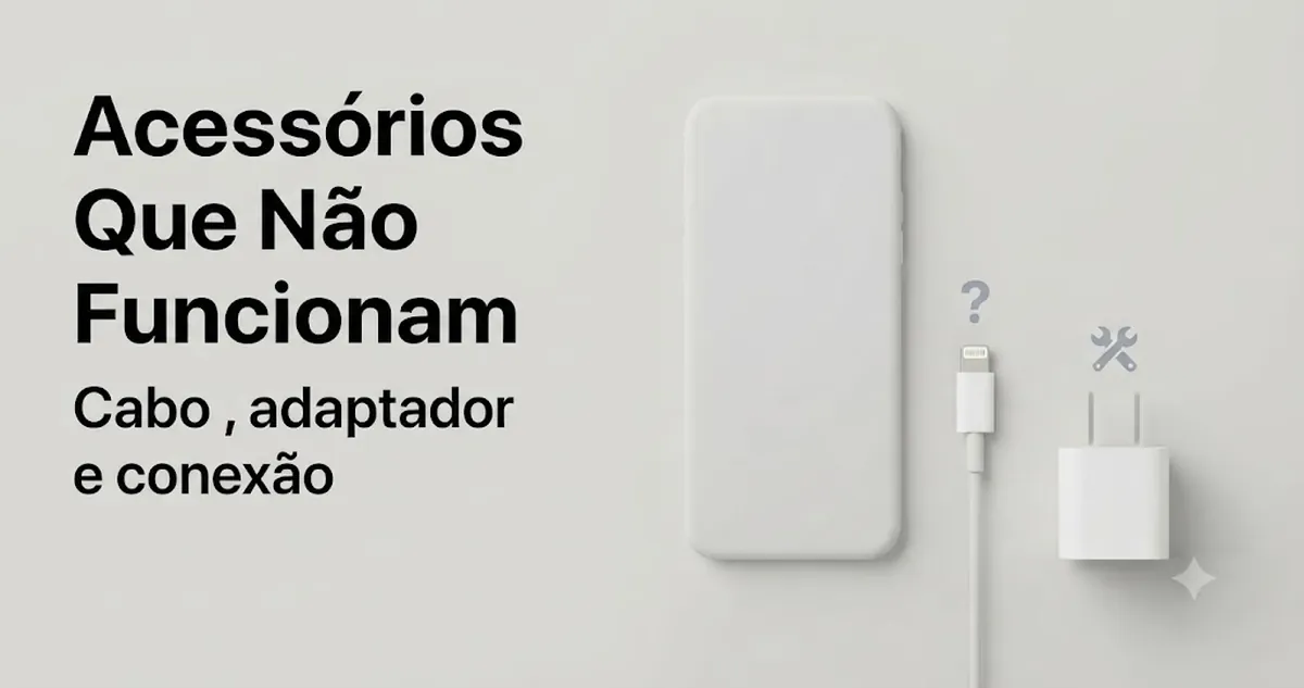 Solução de problemas com acessórios de carregamento para iPhone, cabo, adaptador e conexão