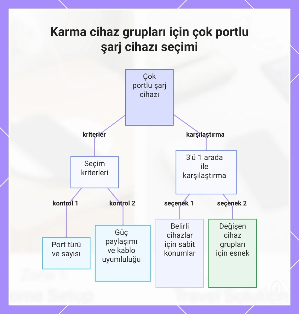Karma cihaz grupları için çok portlu şarj cihazı seçimi