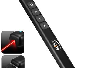 KUIYN Presentation Clicker Remote/Red-Laser-Pointer-Wireless-Presenter-Slideshow-PowerPoint/Support Win10/Mac/Keynote/Google Slides (B3)