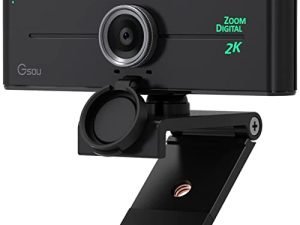Webcam Zoomable Gsou 2K 5MP avec Microphone