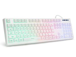 Clavier de jeu blanc filaire USB avec