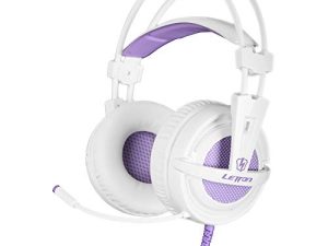 SUPSOO Casque de jeu blanc violet pour