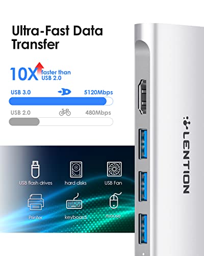 LENTION Hub USB C avec HDMI 4K, – Image 2