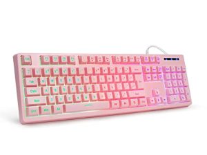 CQ104 Clavier de jeu rose filaire USB