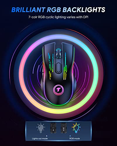 TECURS Souris de jeu sans fil --2