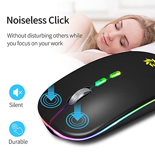 KBCASE LED Souris sans fil Slim Silent-2