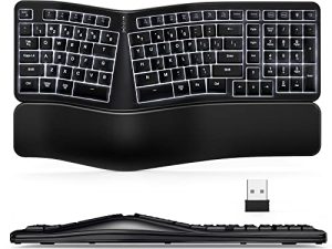 TANNSEN Clavier ergonomique sans fil rétroéclairé Clavier