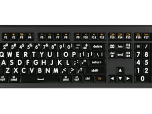 Logickeyboard LargePrint Blanc sur Noir Compatible avec