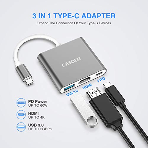 CASOLU Adaptateur USB C/Type C vers HDMI, – Image 2