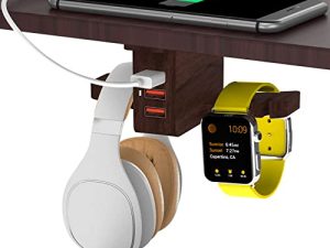 Support de casque en bois de noyer