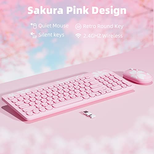 Mytrix Cute Sakura Rose Combo Clavier Souris – Image 2