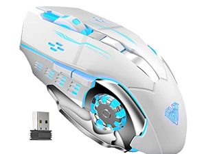 AULA SC100 Souris sans fil blanche rechargeable