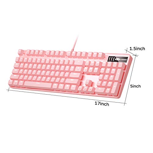 Clavier de jeu rose clavier filaire USB, – Image 2