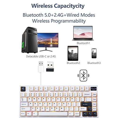 Keydous NJ81 Clavier mécanique sans fil avec – Image 2
