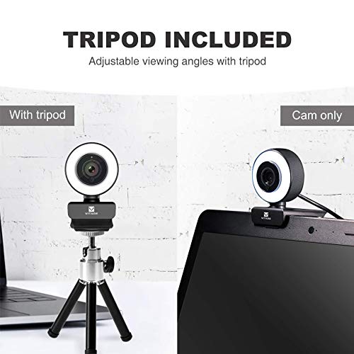 VITADE Streaming Webcam 1080P avec anneau lumineux – Image 2