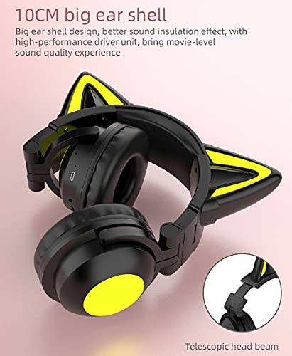 Kuayang Casque d'écoute sans fil Cat Ear-2