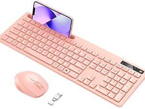 Clavier et souris rose sans fil