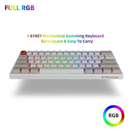 Ractous RTK61BP Clavier de jeu mécanique sans – Image 2