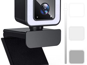 Webcam LarmTek 1080p HD avec anneau lumineux.