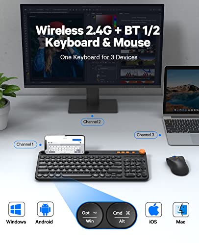 Clavier et souris Bluetooth CHESONA sans fil, – Image 2
