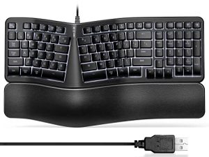 TANNSEN Clavier ergonomique filaire rétroéclairé USB Split