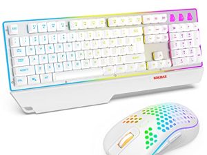 Combo clavier et souris de jeu blanc