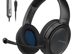 BINNUNE Casque de jeu avec microphone pour