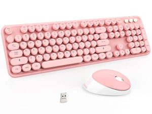 Clavier et souris sans fil rose