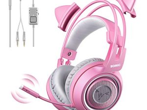 SOMIC G951s Casque de jeu stéréo rose