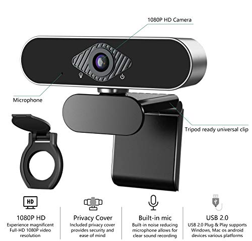 Wennyn Webcam HD 1080p avec microphone et – Image 2