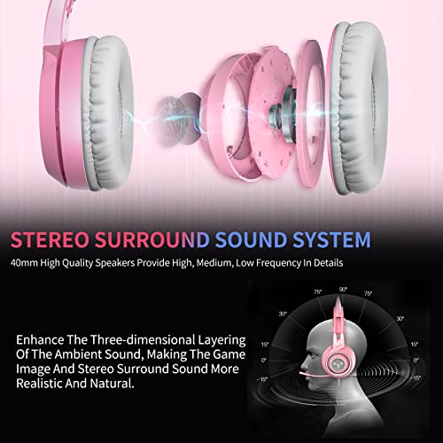 SOMIC G951s Casque de jeu stéréo rose – Image 2