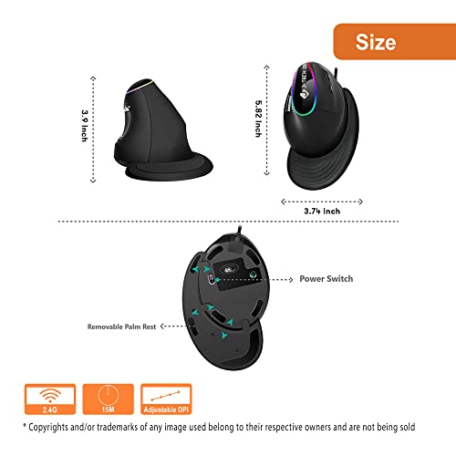 Souris ergonomique numérique J-Tech avec connexion filaire, – Image 2