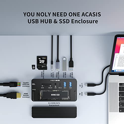 Hub USB-C ACASIS 10-en-1 avec boîtier SSD, – Image 2