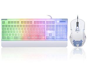 Clavier et souris de jeu blancs avec