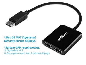 gofanco Hub DisplayPort vers 2 HDMI MST